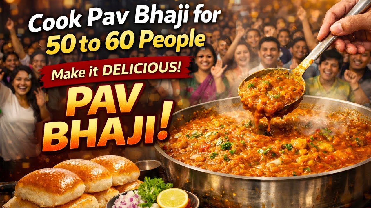 How to Make Pav Bhaji for 50 to 60 People | Large Batch Pav Bhaji Recipe