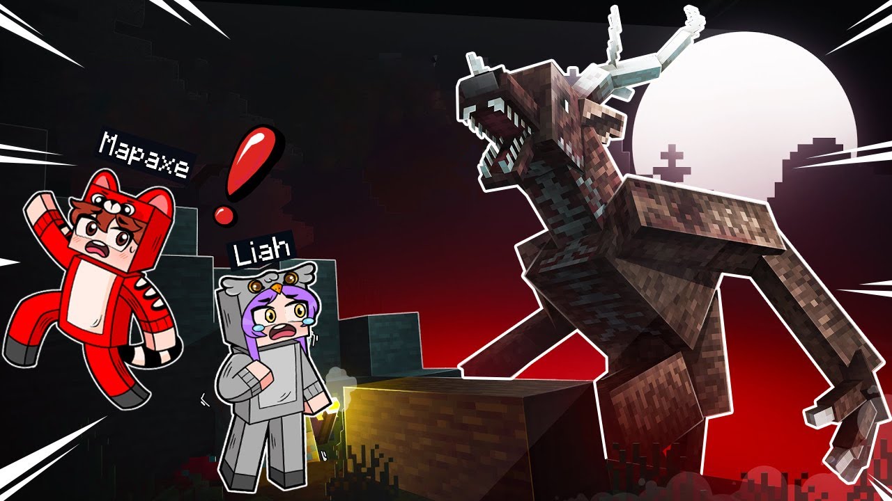 ¡Minecraft PERO un MONSTRUO CIERVO nos PERSIGUE!😨🦌💀MAPAXE MINECRAFT PERO TERROR