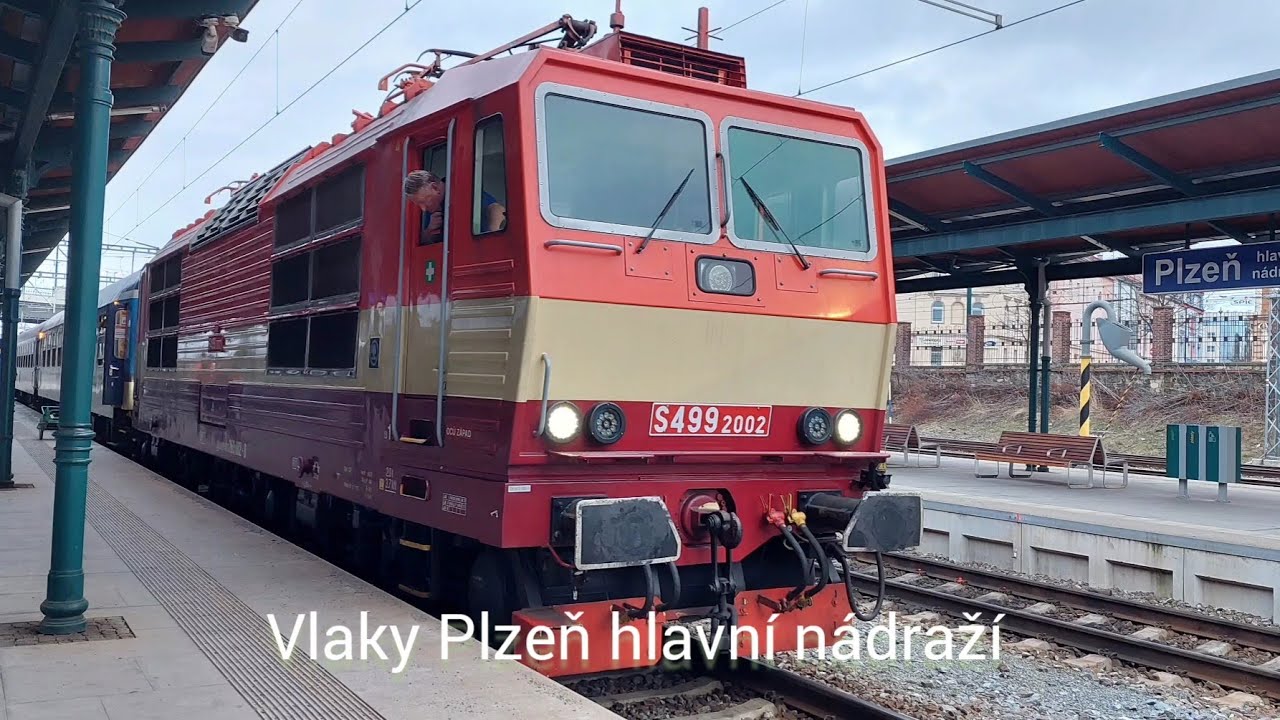 Vlaky Plzeň hlavní nádraží 14.1.2024