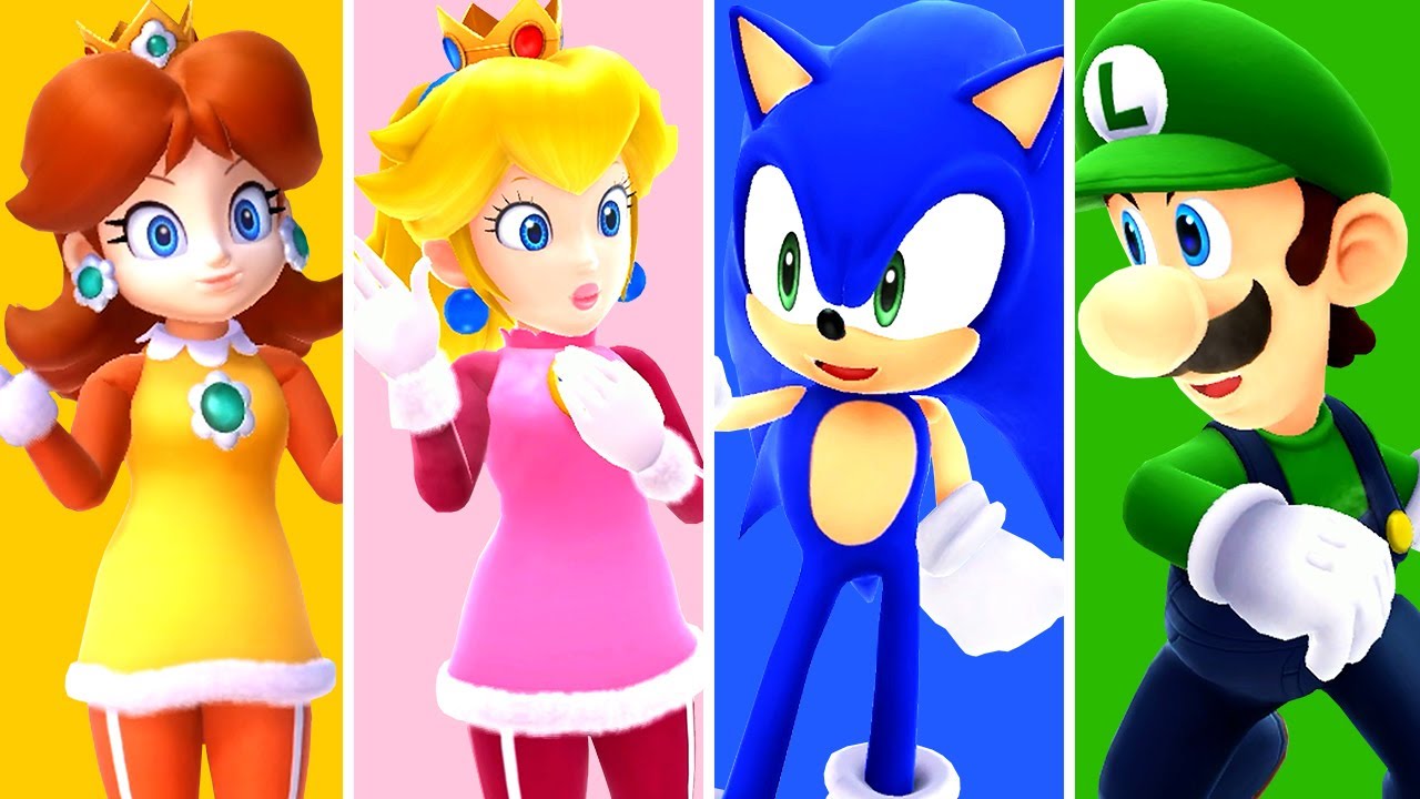 Mario & Sonic at the Olympic Winter Games Sochi 2014 - Snowboard Parallel Slalom (All Characters)