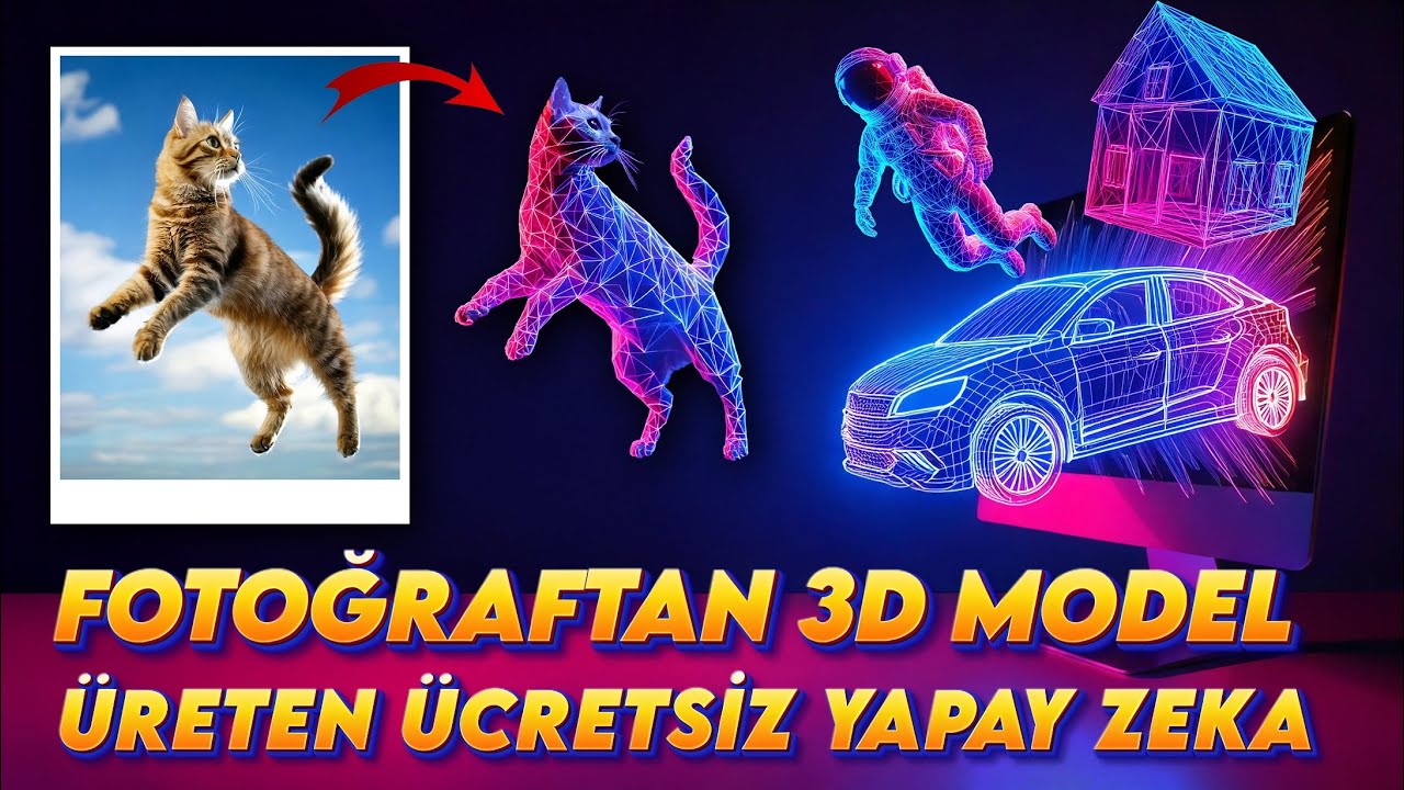 Yapay Zeka ile FOTOĞRAFTAN 3D MODEL Üretin! | %100 Ücretsiz