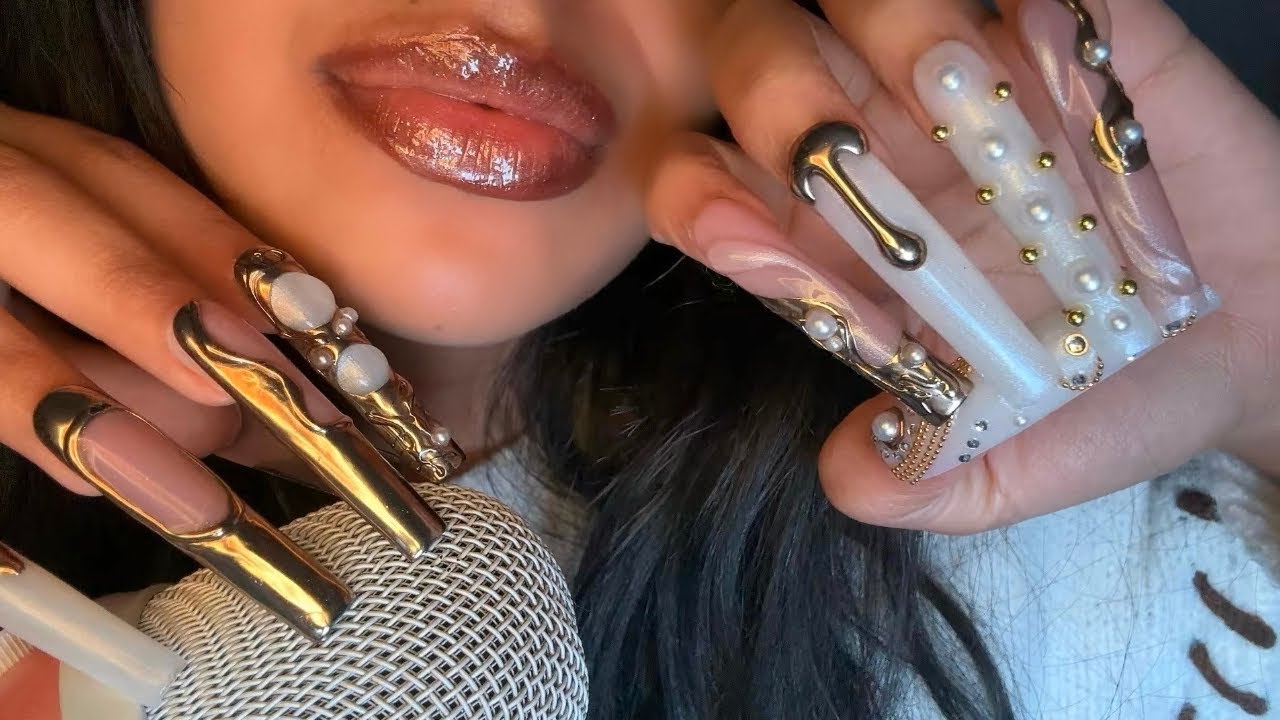 ASMR~ WET Mouth Sounds + Tapping w/ XXL Long Nails (Deep Tingles)