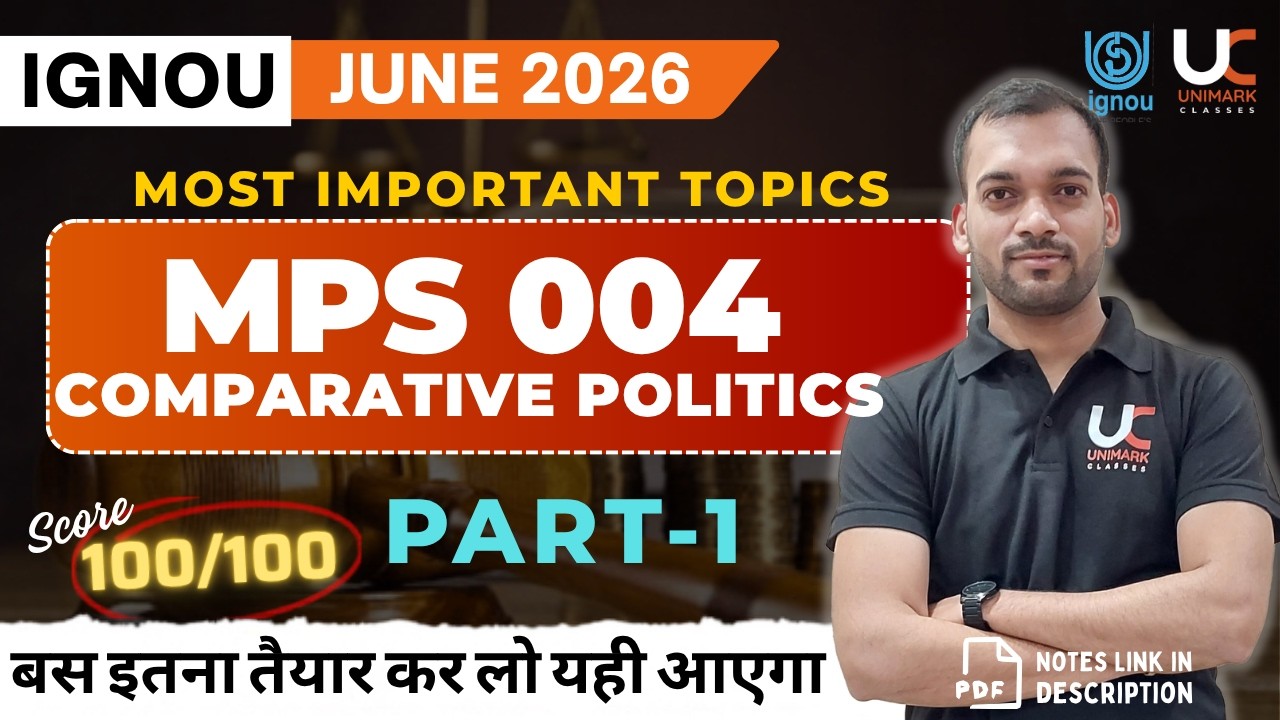 MPS 004 (Part 1) Important Questions with Answers PDF | IGNOU 1st Yr June 2026 | Unimark Classes