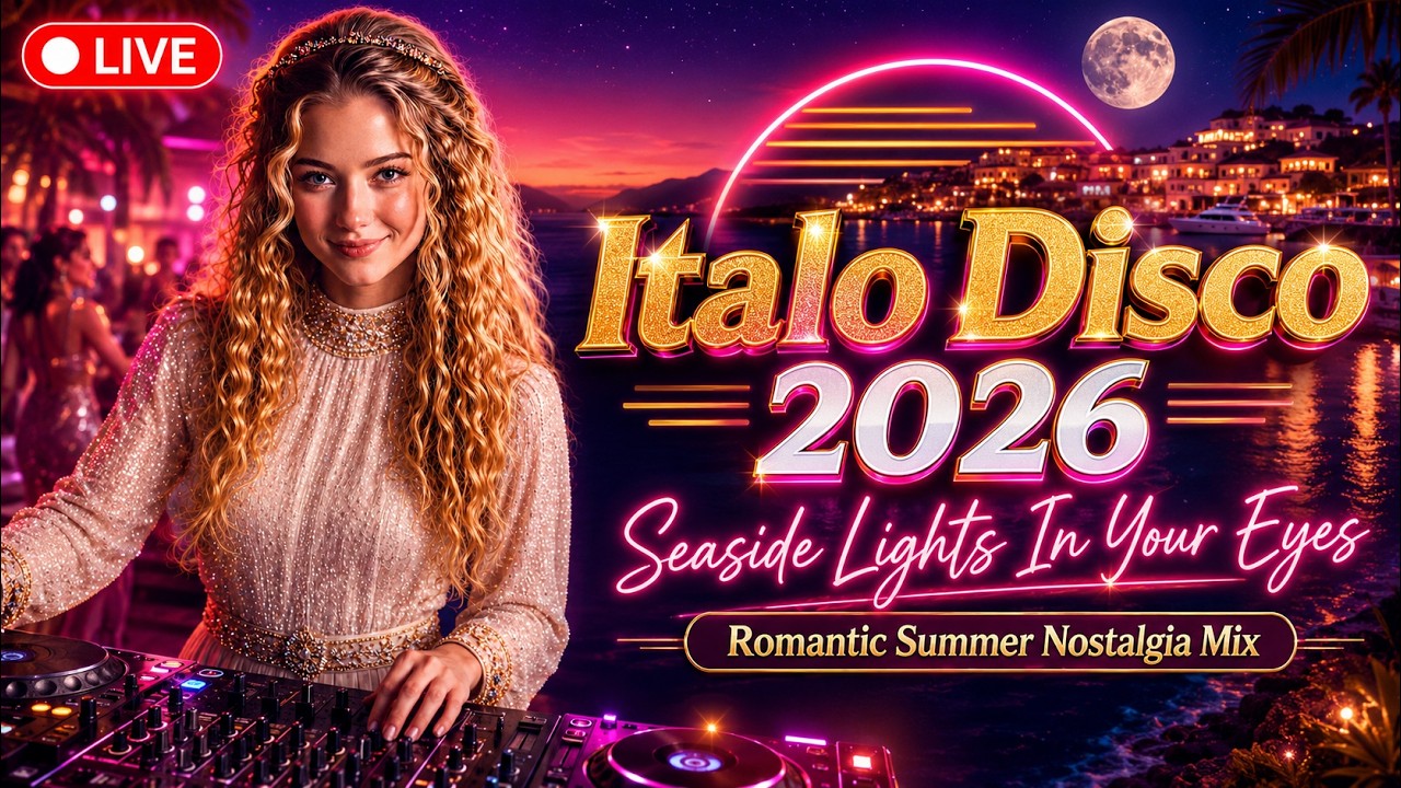 🔴 LIVE Italo Disco 2026 &bull; Seaside Lights In Your Eyes | Romantic Summer Disco & 80s Synthpop Mix