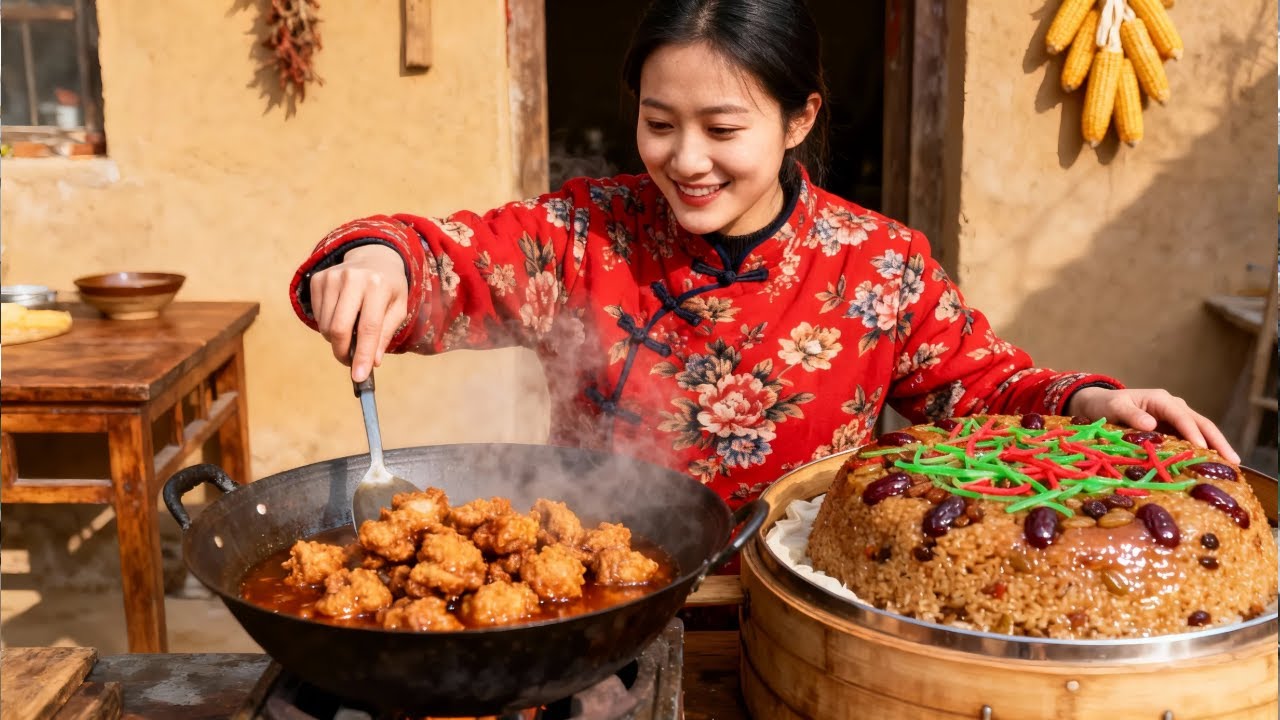 河南农村年味天花板：扣碗小酥肉配八宝饭，这才是年夜饭该有的样子！#农村年味 #家乡特色