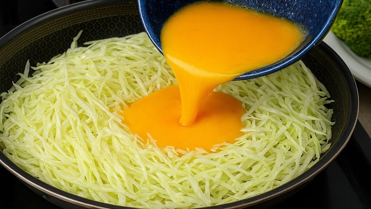 Cabbage with eggs tastes better than meat! Easy, quick and very tasty dinner recipe!