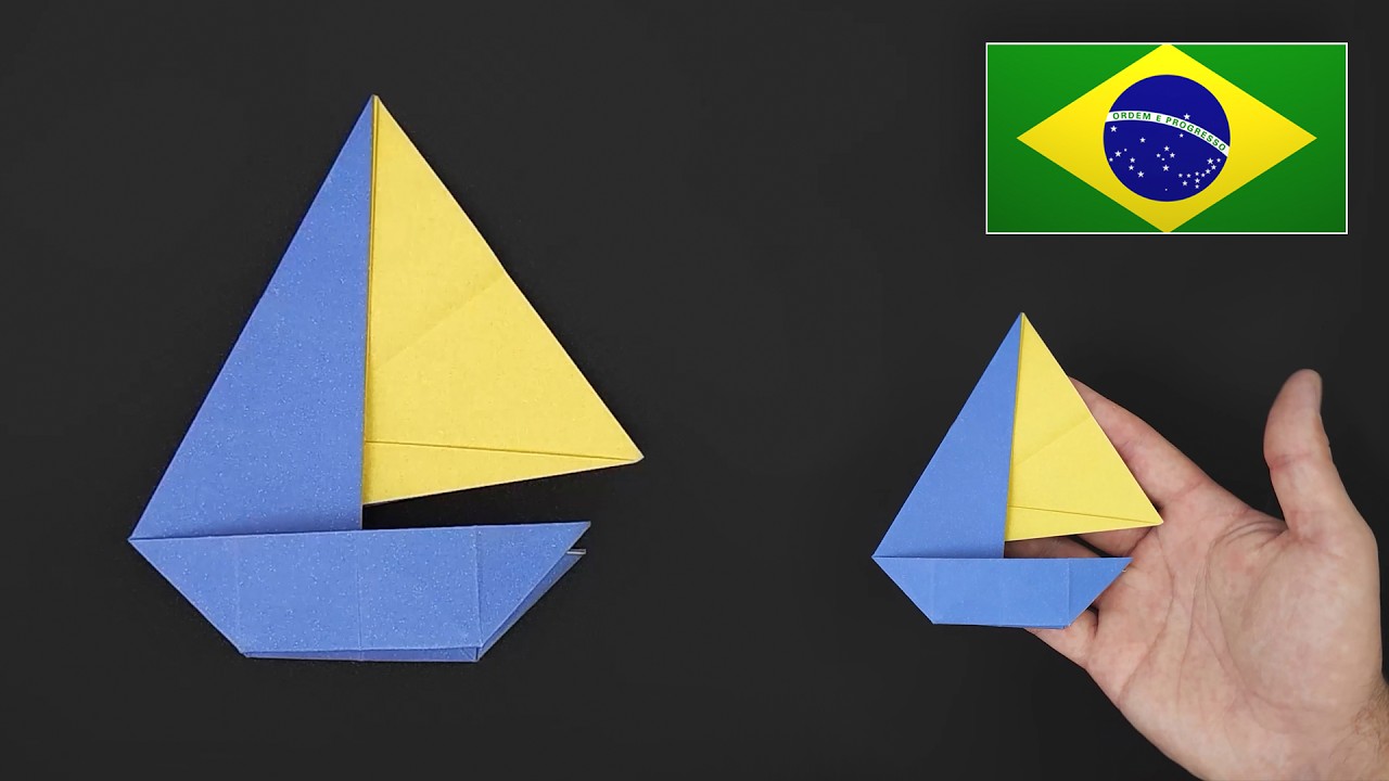 Origami: Barco a Vela / Veleiro - Instruções em Português BR