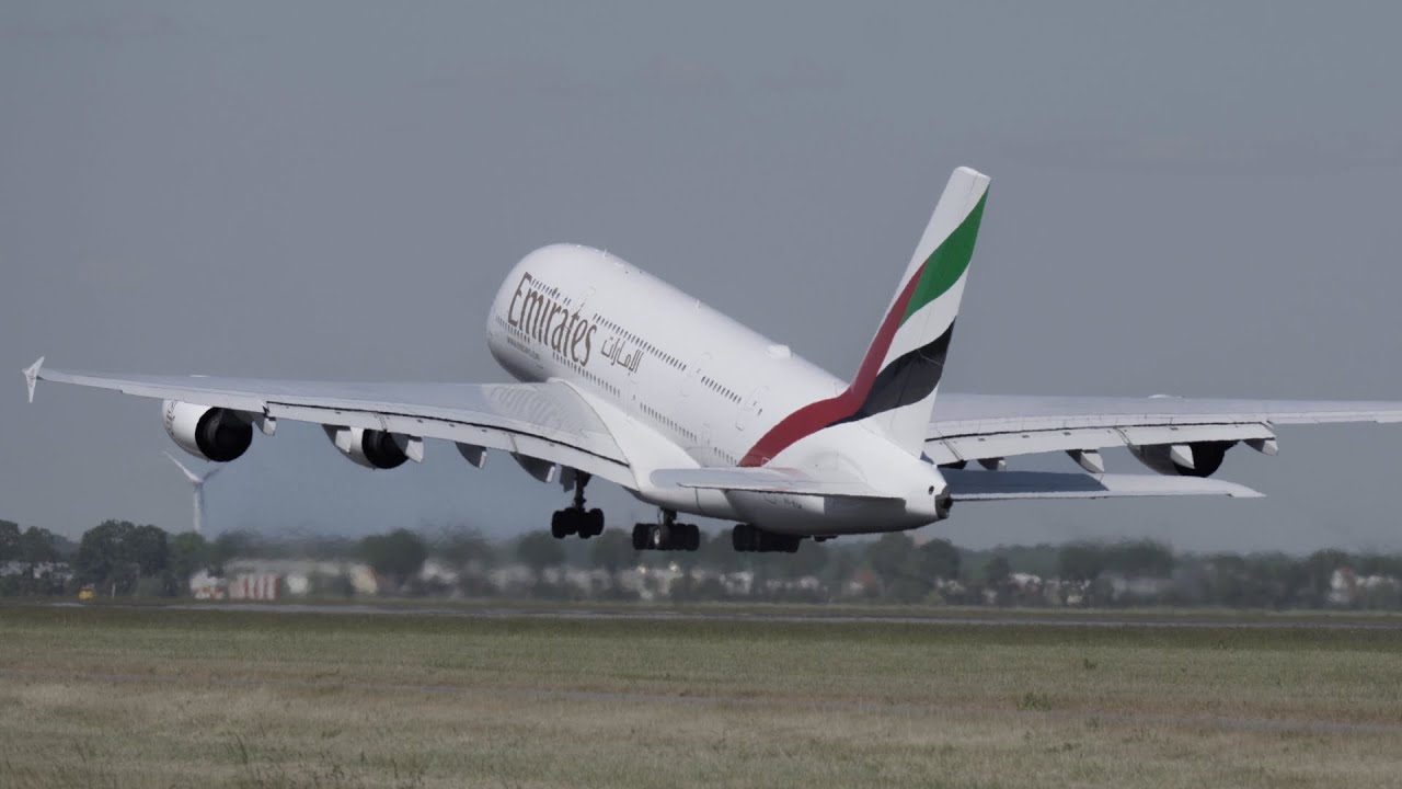 A380 Take Off At Amsterdam Airport Schiphol Polderbaan (EHAM/AMS)