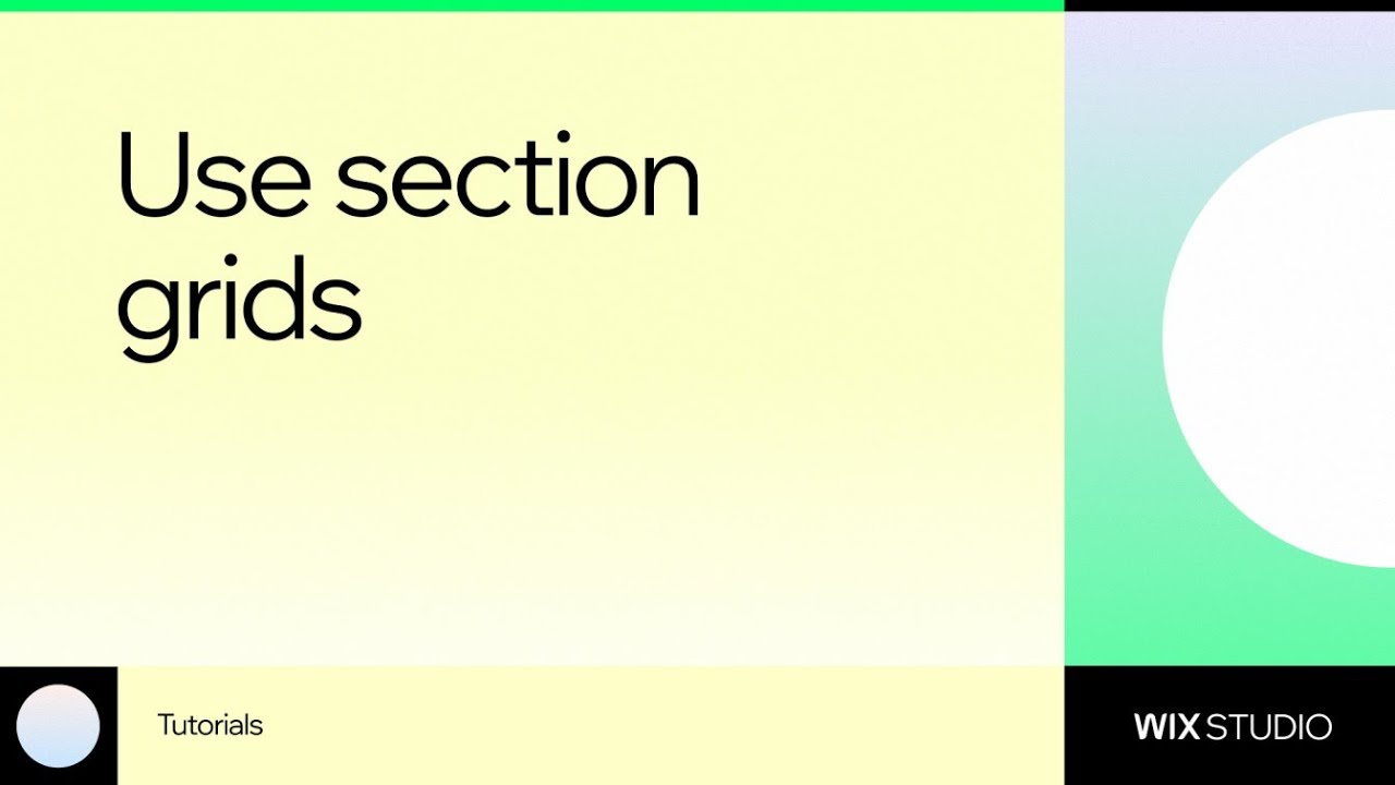 How to create with Section Grid in Wix Studio