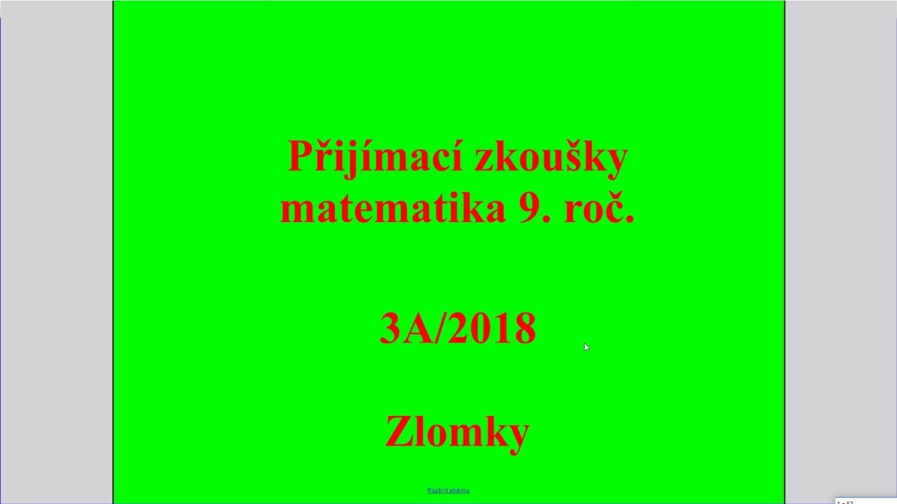 Zlomky - Př. 3_A. (2018) | Přijímací zkoušky z matematiky na SŠ