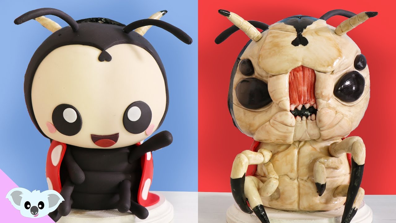 Cute and Scary LADY BUG Cake |  2 Faced Valentines Love Bug Ideas | Amazing Cakes | Koalipops