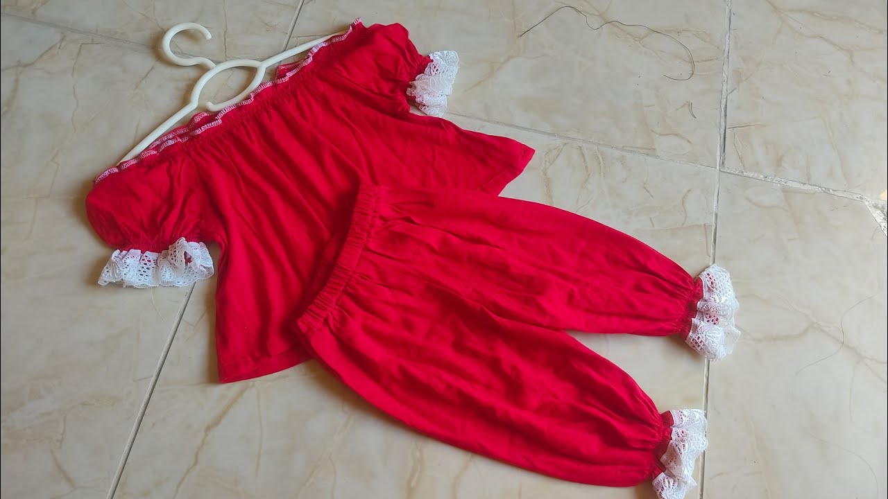 (للمبتــدئات) 😍 فصال وخياطة موديل رياضي للاطفال مقاس ( سنة الى سنتين ) بالتفصيل |ملابس اطفال 2022