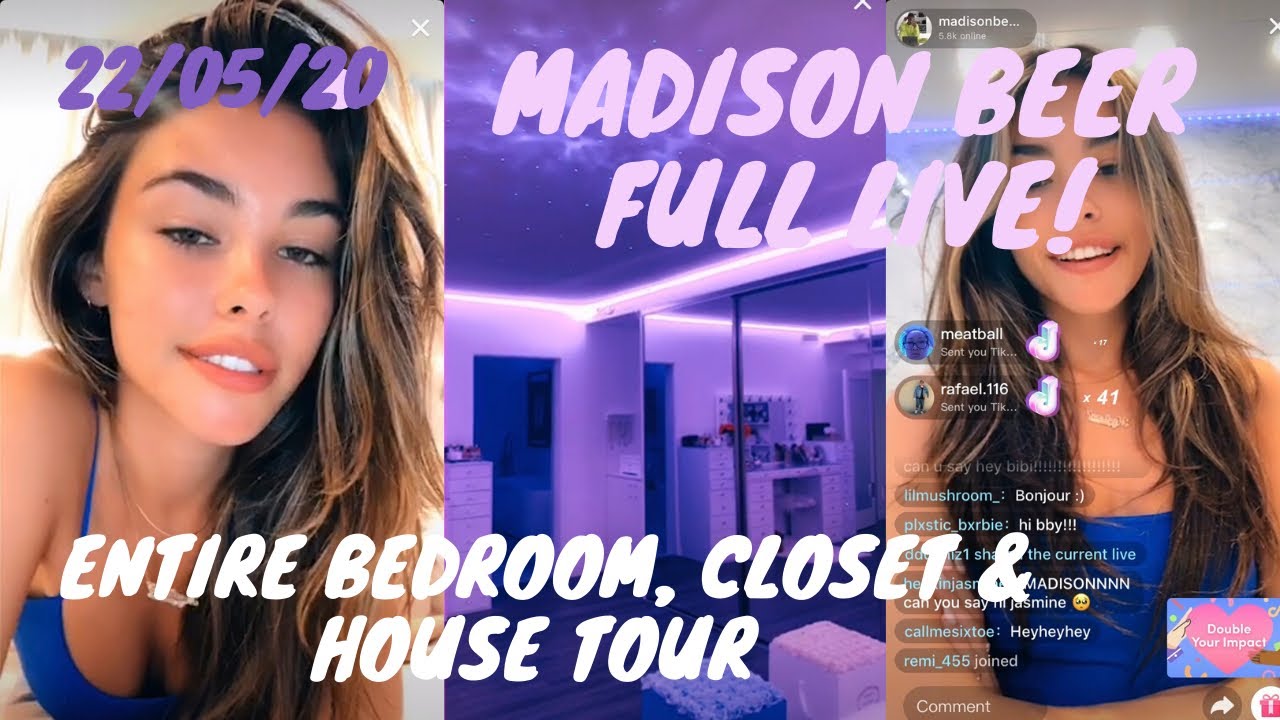 MADISON BEER FULL HOUSE TOUR (inc bedroom, closet and lounge) on TikTok live (22/05/20)