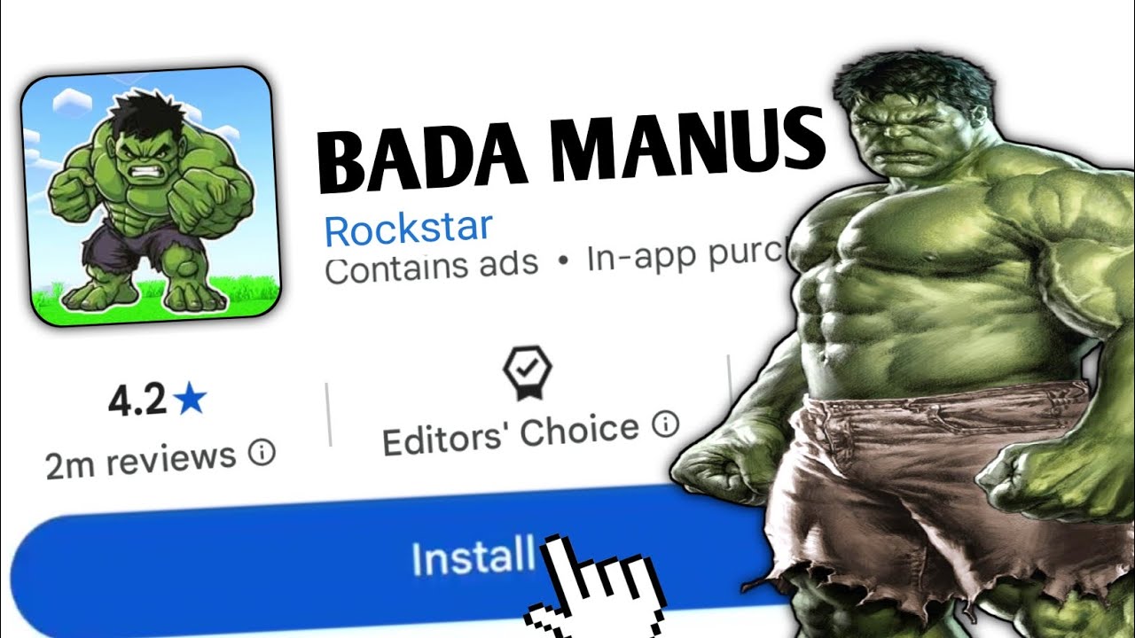 I FOUND SOME FUNNY HULK GAME ON PLAY STORE 