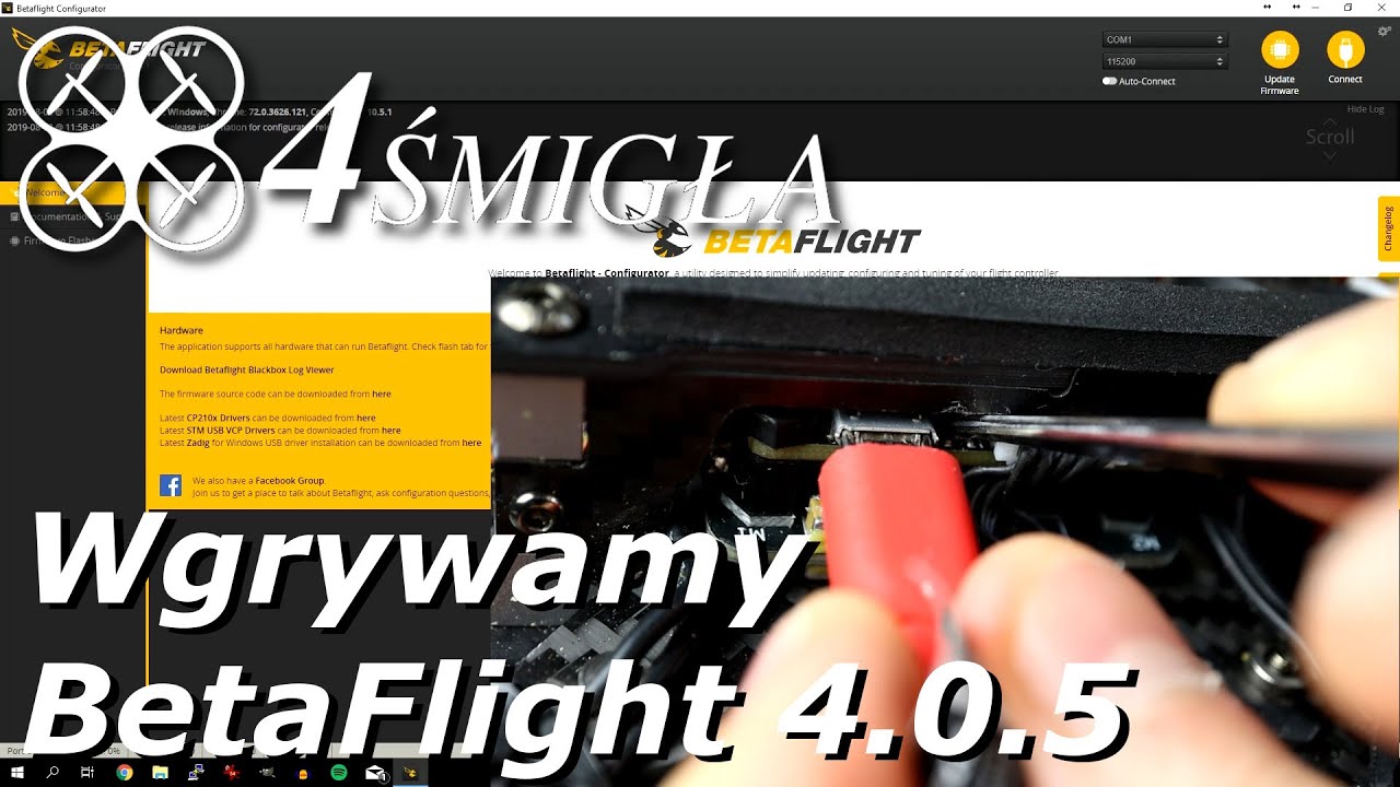 Wgrywamy Betaflight 4.0.5