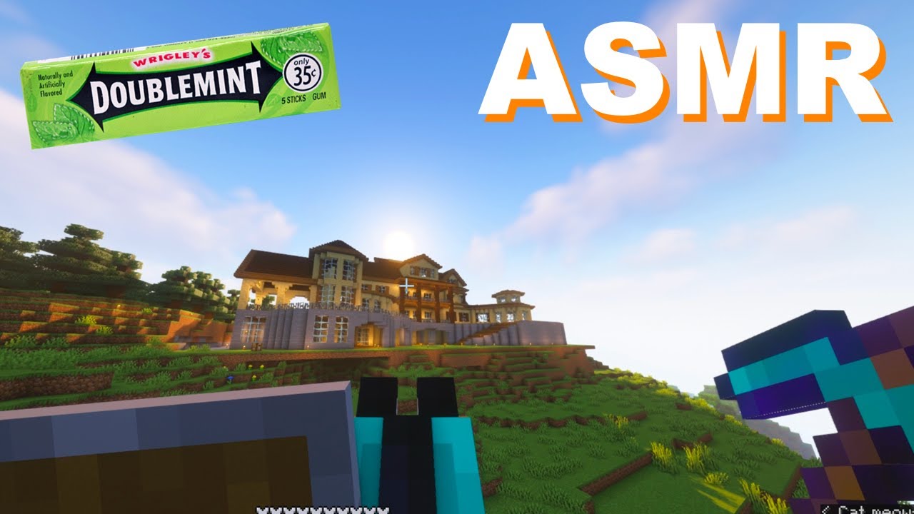 ASMR Gaming MINECRAFT SURVIVAL WHISPERING Gum Chewing & Keyboard Mouse Sounds