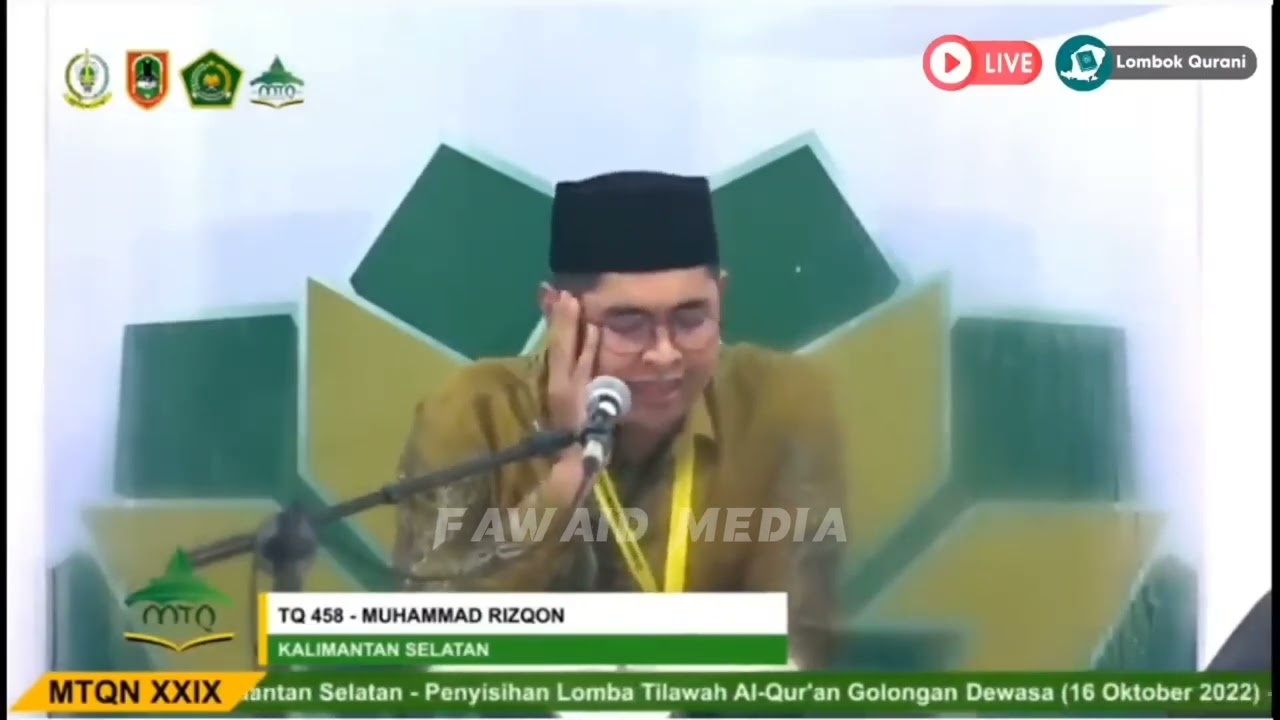 MTQ Nasional XXIX 2022 KALSEL // MUHAMMAD RIZQON (KALSEL) Penyisihan Tilawah Dewasa