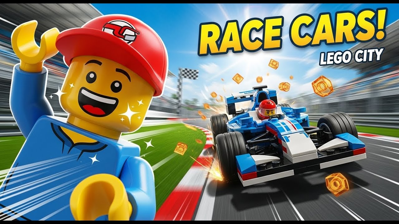 🏎️ Learn About Racing Cars! | LEGO City Race Day for Kids 🏎️🏍️🏁