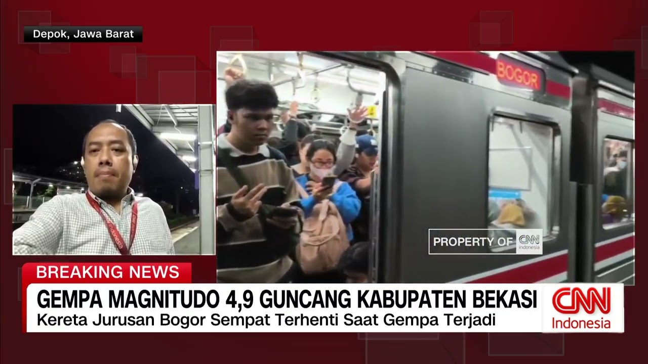 Gempa Magnitudo 4,9 Guncang Kab  Bekasi, Kereta Jurusan Bogor Sempat Terhenti