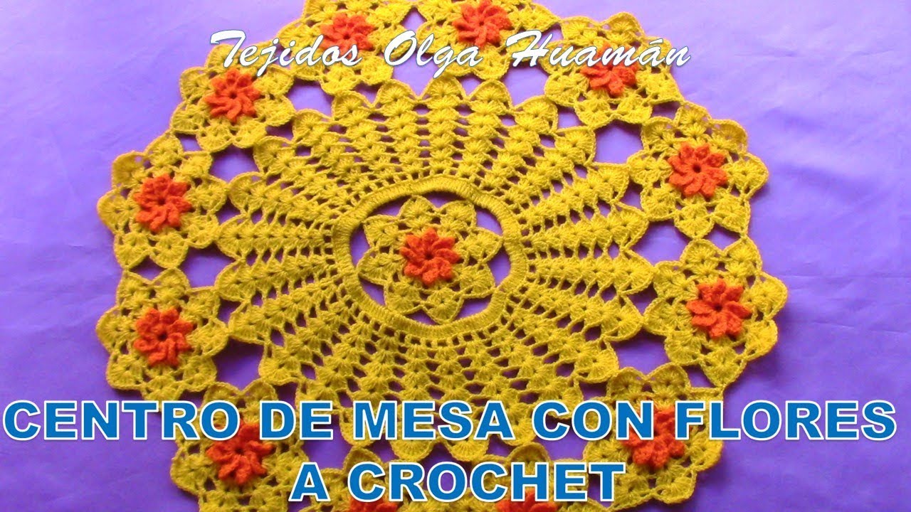 Centro de Mesa a crochet con Flores pasa a paso en video tutorial