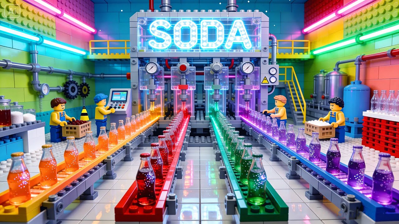 Внутри гигантского фонтана для газированных напитков из LEGO • Кулинария в технике стоп-моушн из ...