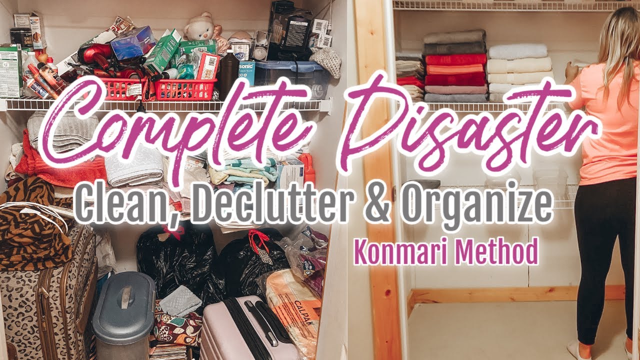 EXTREME CLOSET DECLUTTER | SMALL CLOSET DECLUTTER AND ORGANIZATION | SATISFYING BEFORE & AFTER
