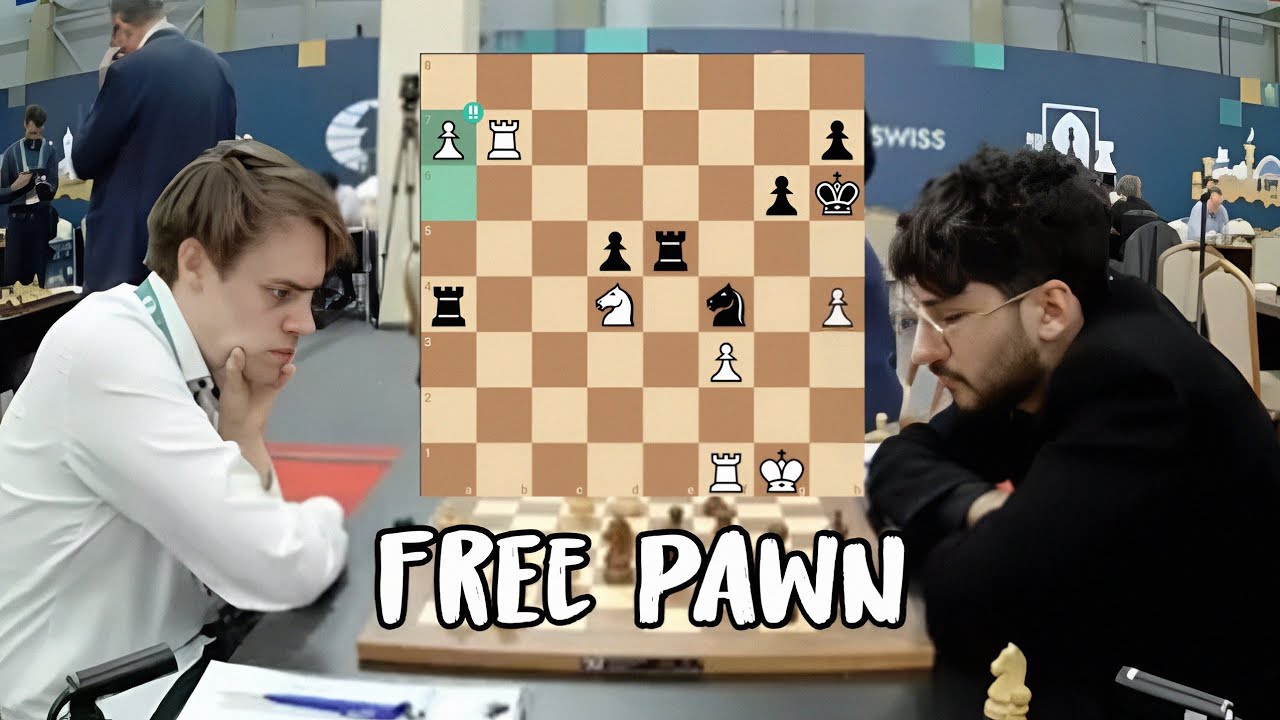 Free Pawn😱 Alireza Firouzja vs Matthias Bluebaum | FIDE Grand Swiss 2025