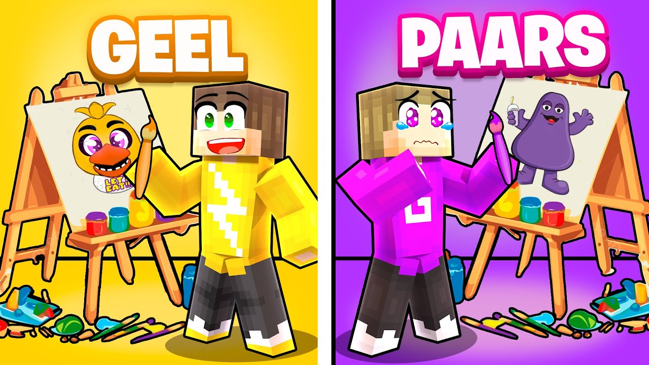 In 1 kleur tekenen (Minecraft Survival)