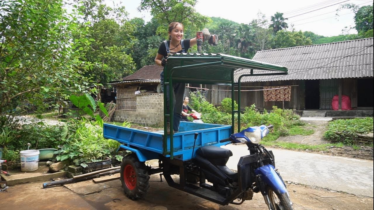 Restoring and making three-wheeled vehicles from old engines, episode 4. Making the roof
