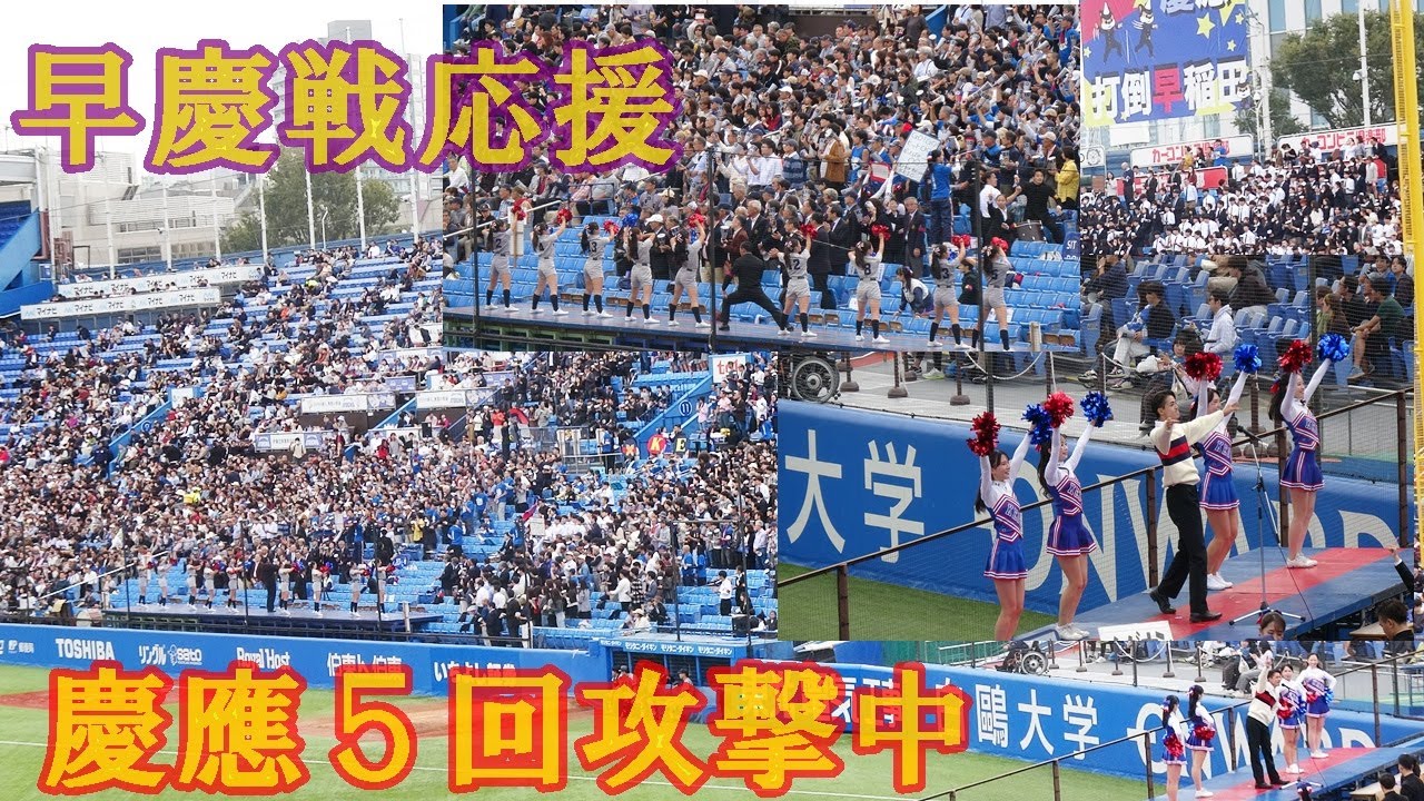 早慶戦.慶應義塾大学応援①5回裏攻撃中/東京六大学野球秋季リーグ早慶戦第１戦/2025.11.1神宮球場＃早慶戦