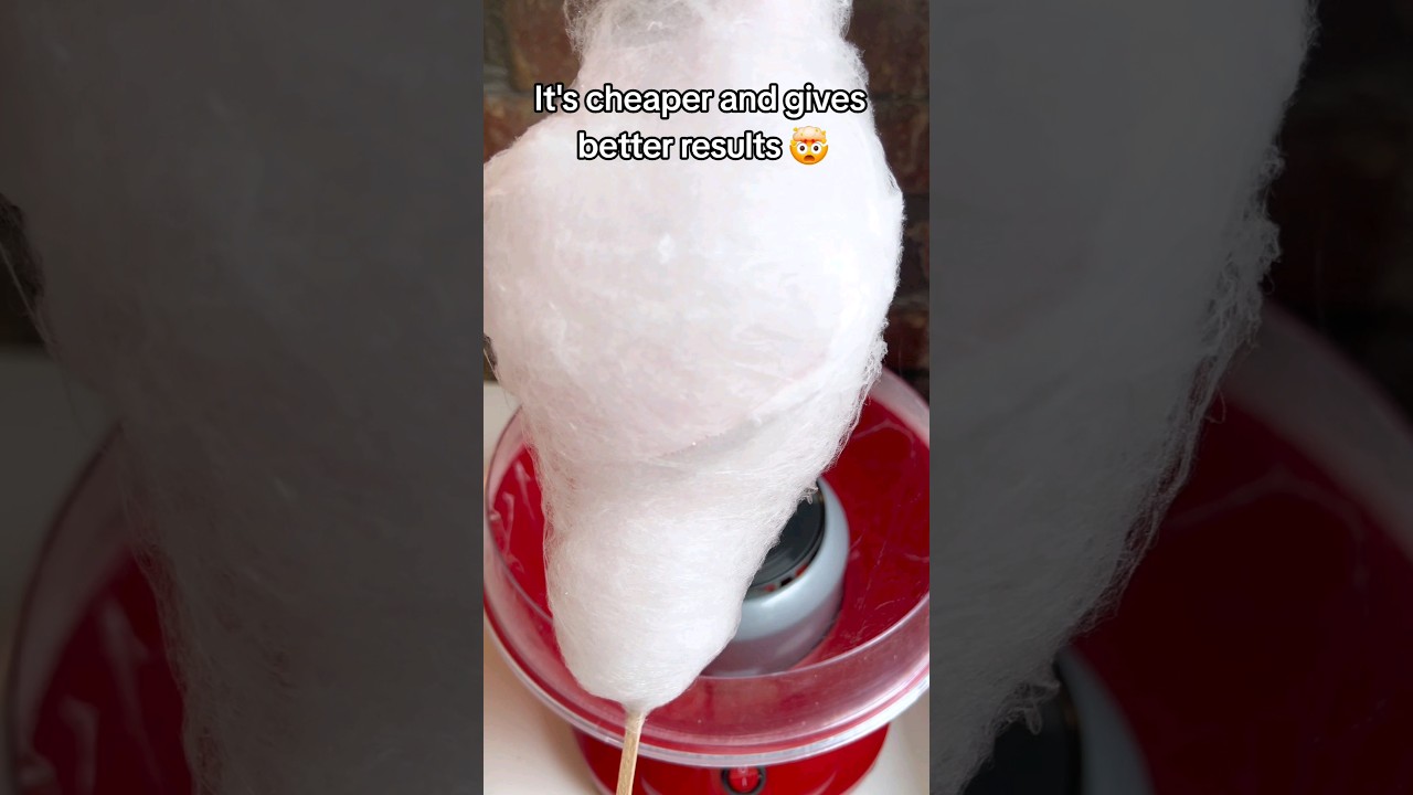 How to make candy floss with regular sugar 🤯 #candyfloss