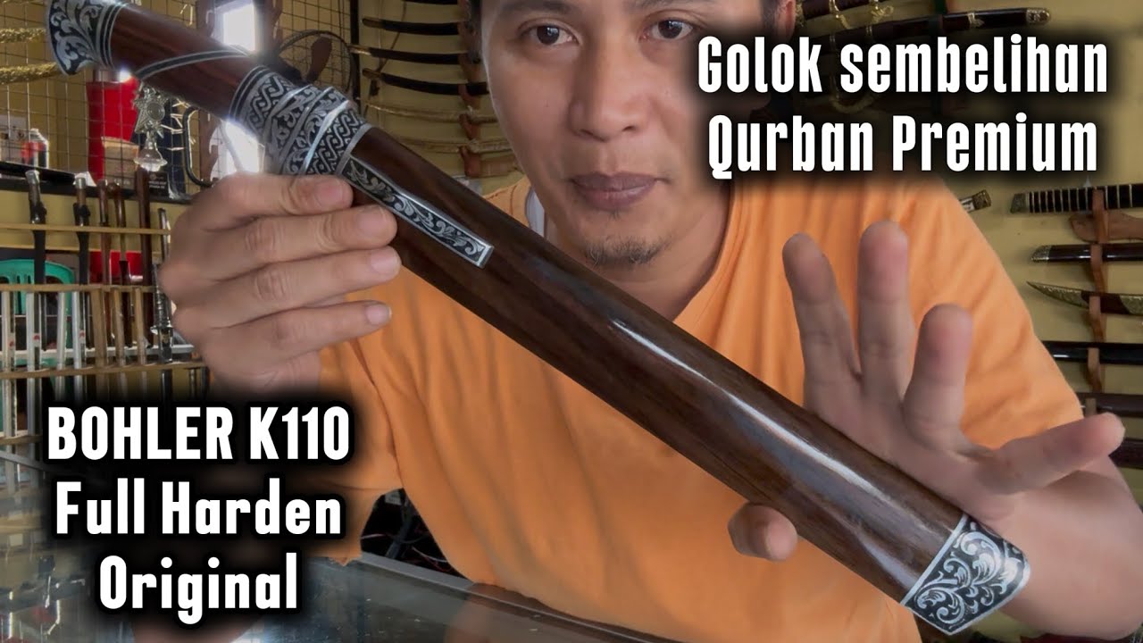 Golok Super Tajam premium sembelihan BAJA BOHLER K110 Original Regulit Full harden
