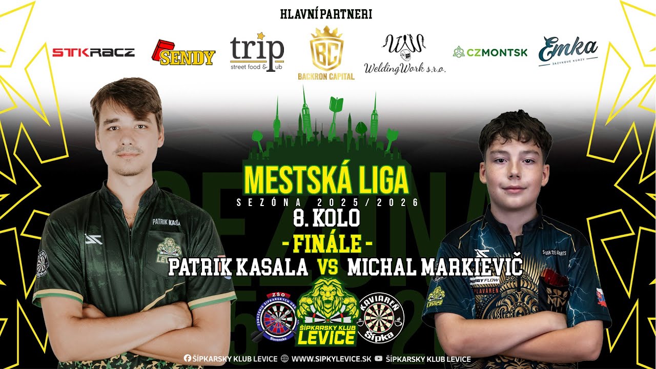 8.Kolo - 1.Levická Šípkarska Mestská Liga 25/26 - FINÁLE - Patrik Kasala VS Michal Markievič ml.