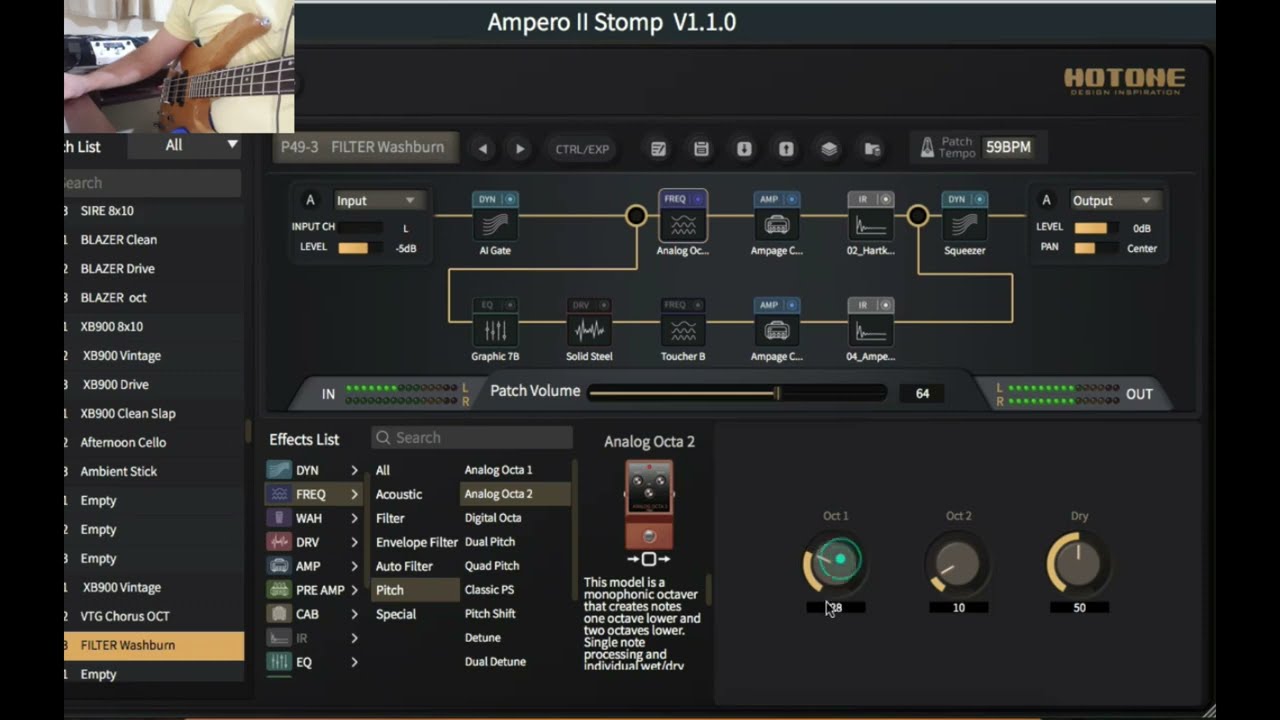 AMPERO II Stomp - FILTERS on bass