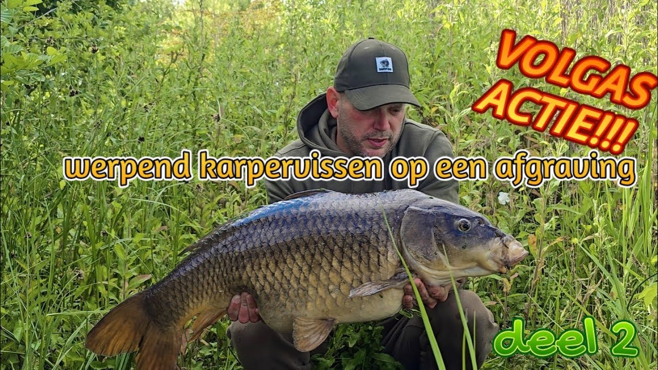 Werpend karpervissen op een afgraving!! VOLGAS ACTIE!! Deel 2