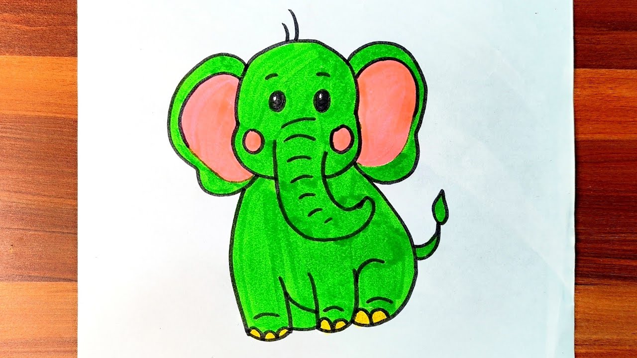 Elephant Drawing Easy Method | Easy elephant drawing