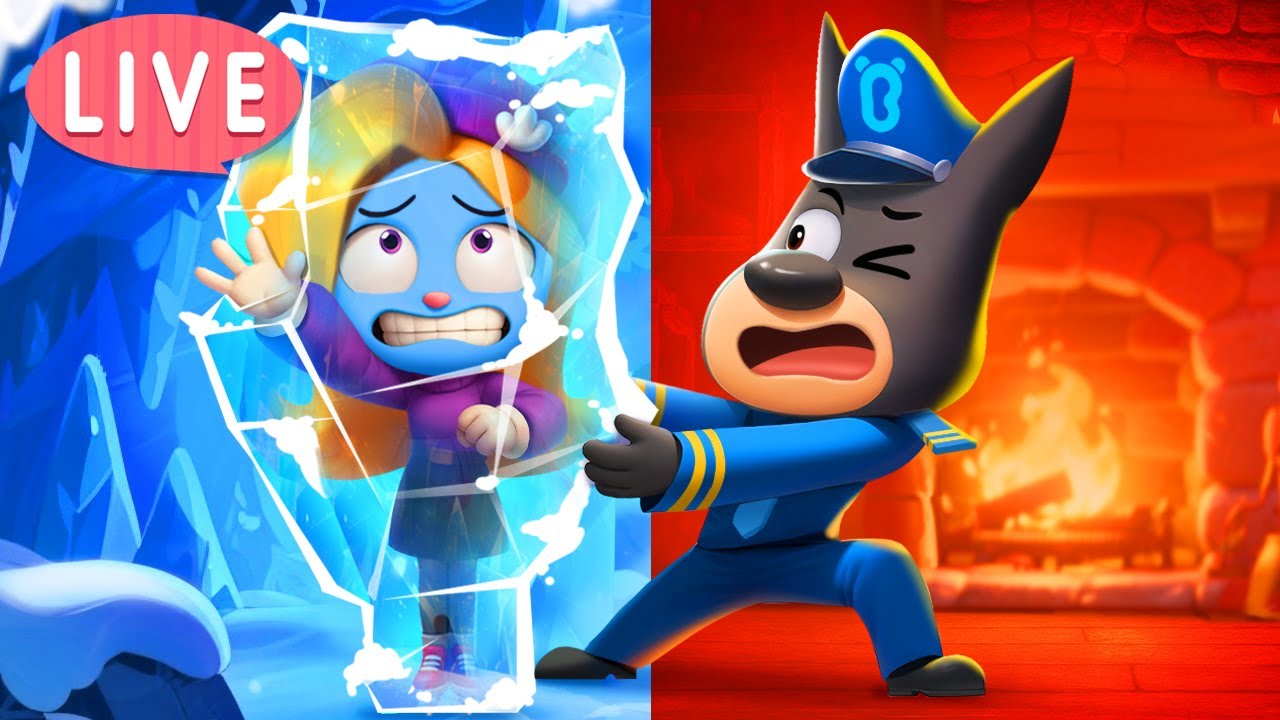 🔴LIVE | A Snowy Day | Hot VS Cold Challenge | Safety Rules | Police Cartoon | Sheriff Labrador