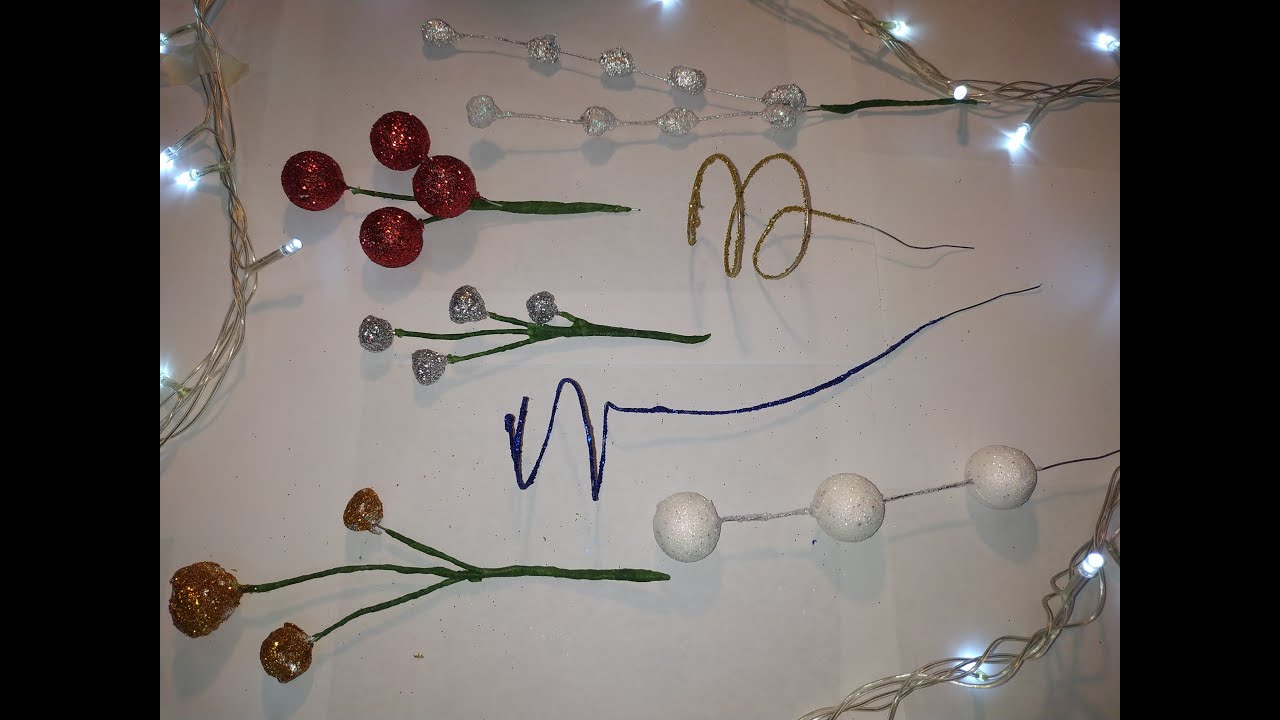 4 IDEAS DE COMO HACER CEREZOS O FRUTOS DE NAVIDAD Y ESPIRALES PARA DECORAR, FACILES//ADORNO NAVIDEÑO