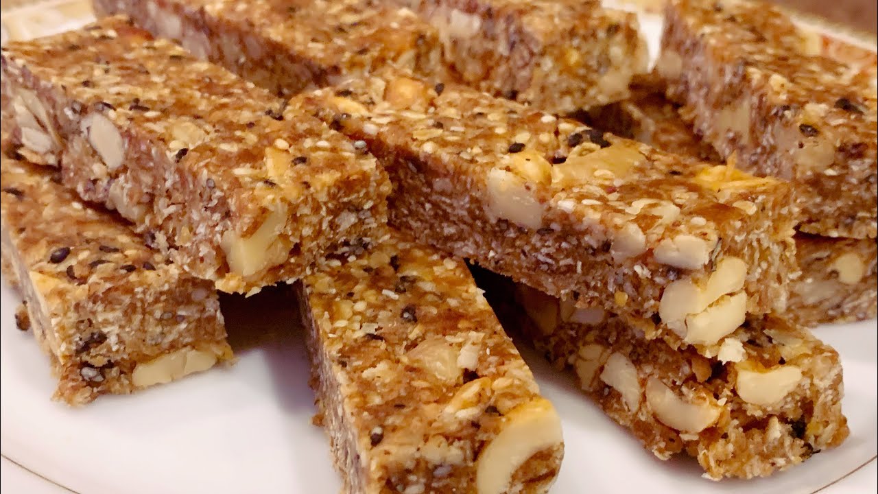 أصابع الطاقة بالشوفان و الفواكه الجافة صحية بمذاق لا يقاوم / أصابع الشوفان و المكسرات / Energy Bars