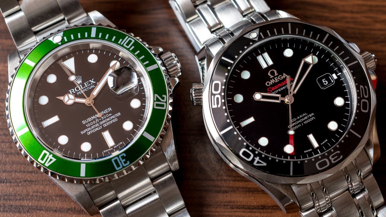 Rolex Submariner 16610 LV and Omega Seamaster Professional 300M video comparison 4K