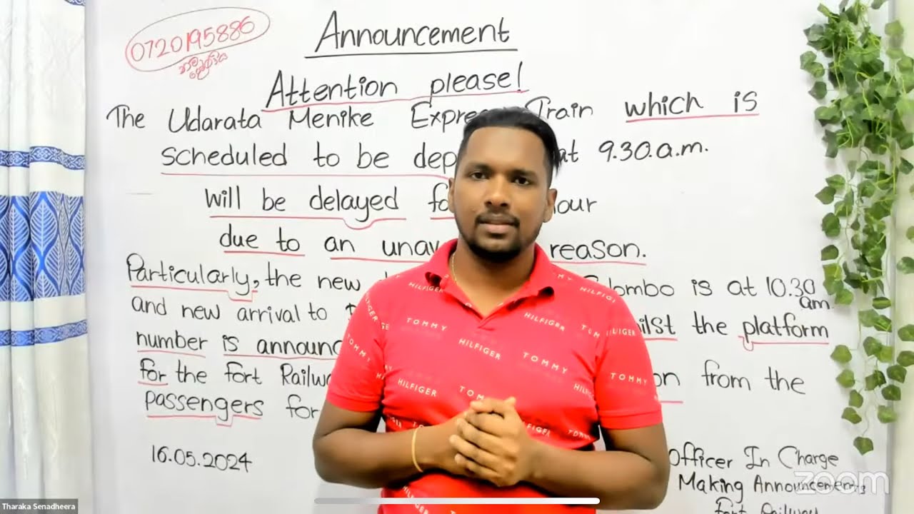 Announcement Writing 2023(24) OL English Paper - 16.05.2024 Thursday
