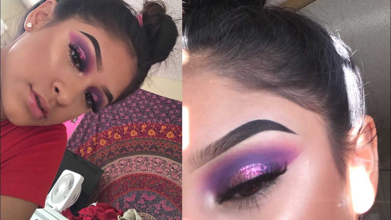 PURPLE/PINK GLITTER HALO EYE- serina rueda
