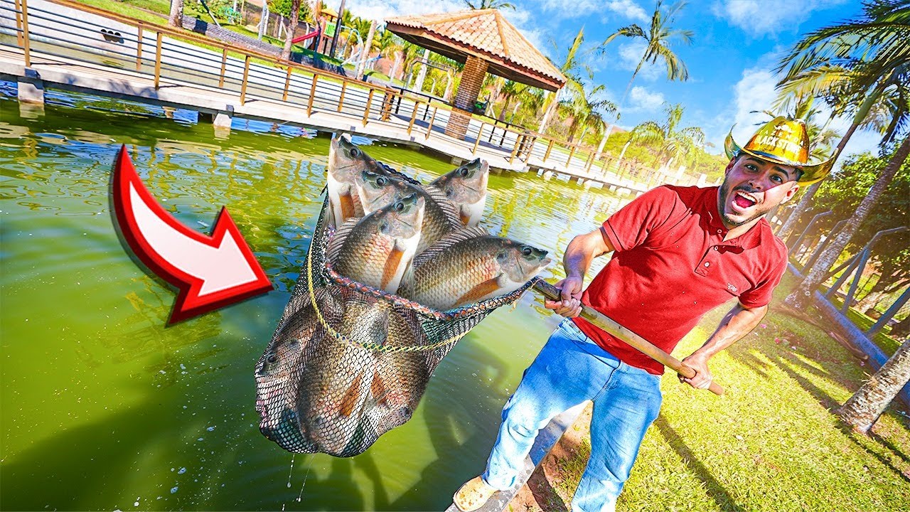 SOLTEI 5.000 REAIS EM PEIXES NA REPRESA DA FAZENDA