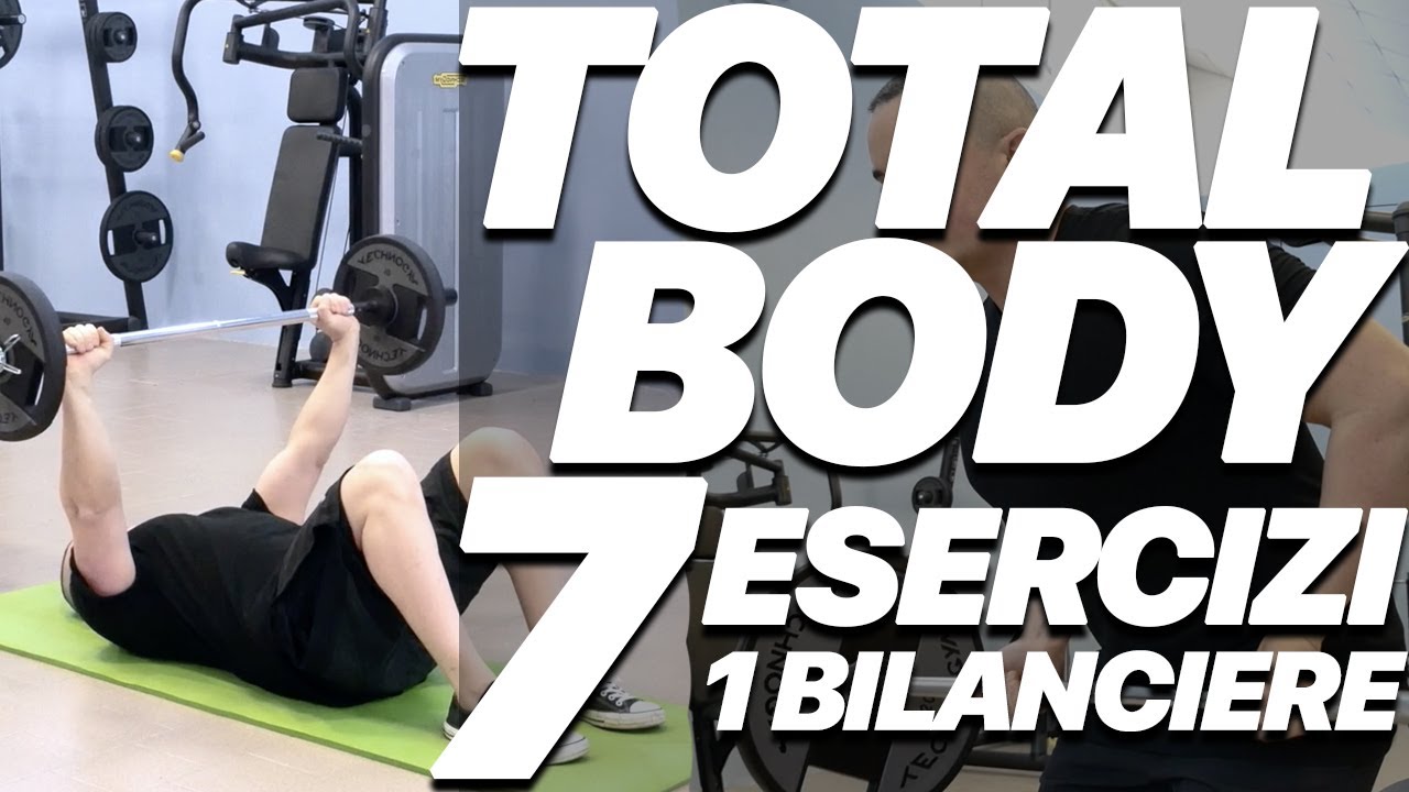 Scheda Massa Total Body con 1 Bilanciere SENZA Panca: 7 Esercizi