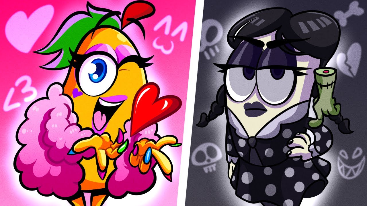 GOOD VS BAD Extreme MAKEOVER | From Good Pink To Rock Black Goth Girl for My Crush by Pear Family