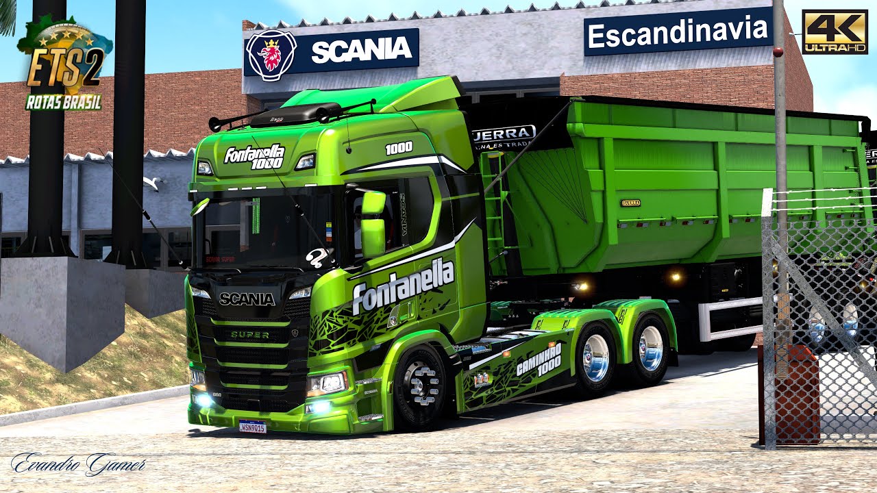 Fontanella1000 Scania SUPER R560 Qualificado RodoCaçamba Guerra Rotas Brasil Ets2 V1.54