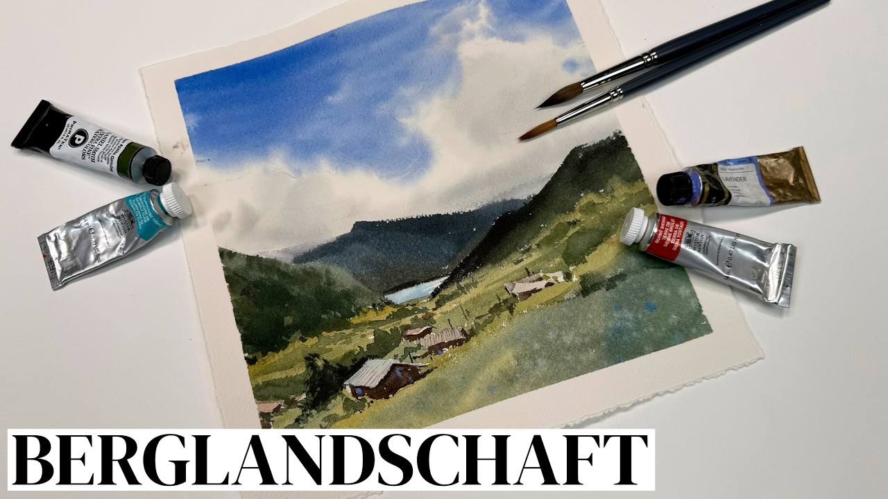 Einfacher Himmel mit lockerer Technik - Aquarell Tutorial