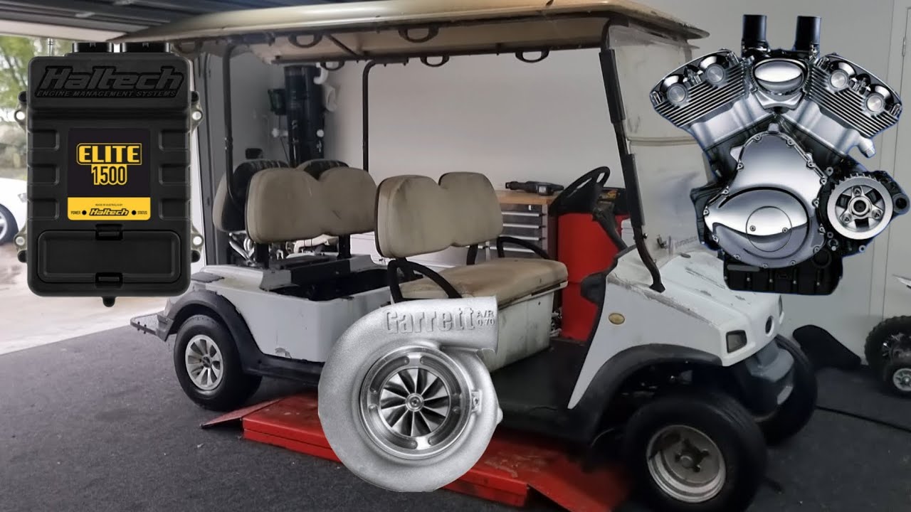 Turbo Harley vrod powered Golf cart: Part 1