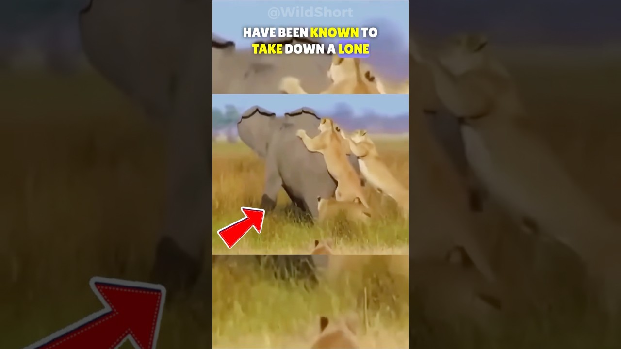 Что происходит, когда 10 львов нападают на одного слона?🐘🔥