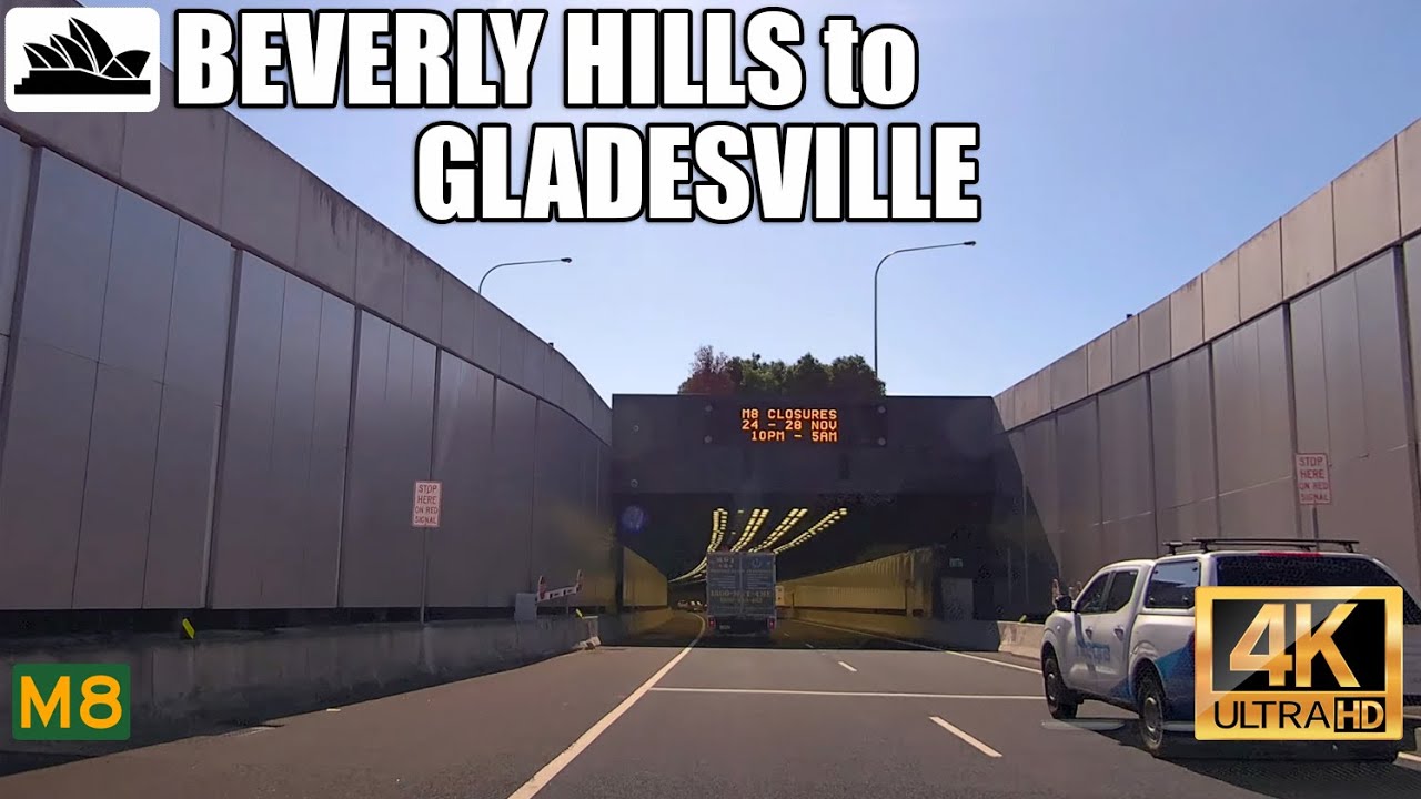 4K Sydney drive: Beverly Hills & Hurstville to Gladesville via M8 & Victoria Road